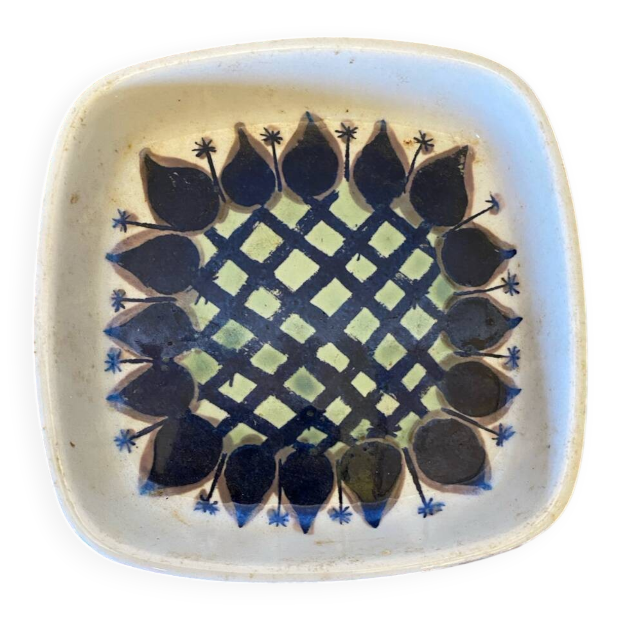 Antique Royal Copenhagen Ceramic Painted White Blue Vintage Empty Pocket