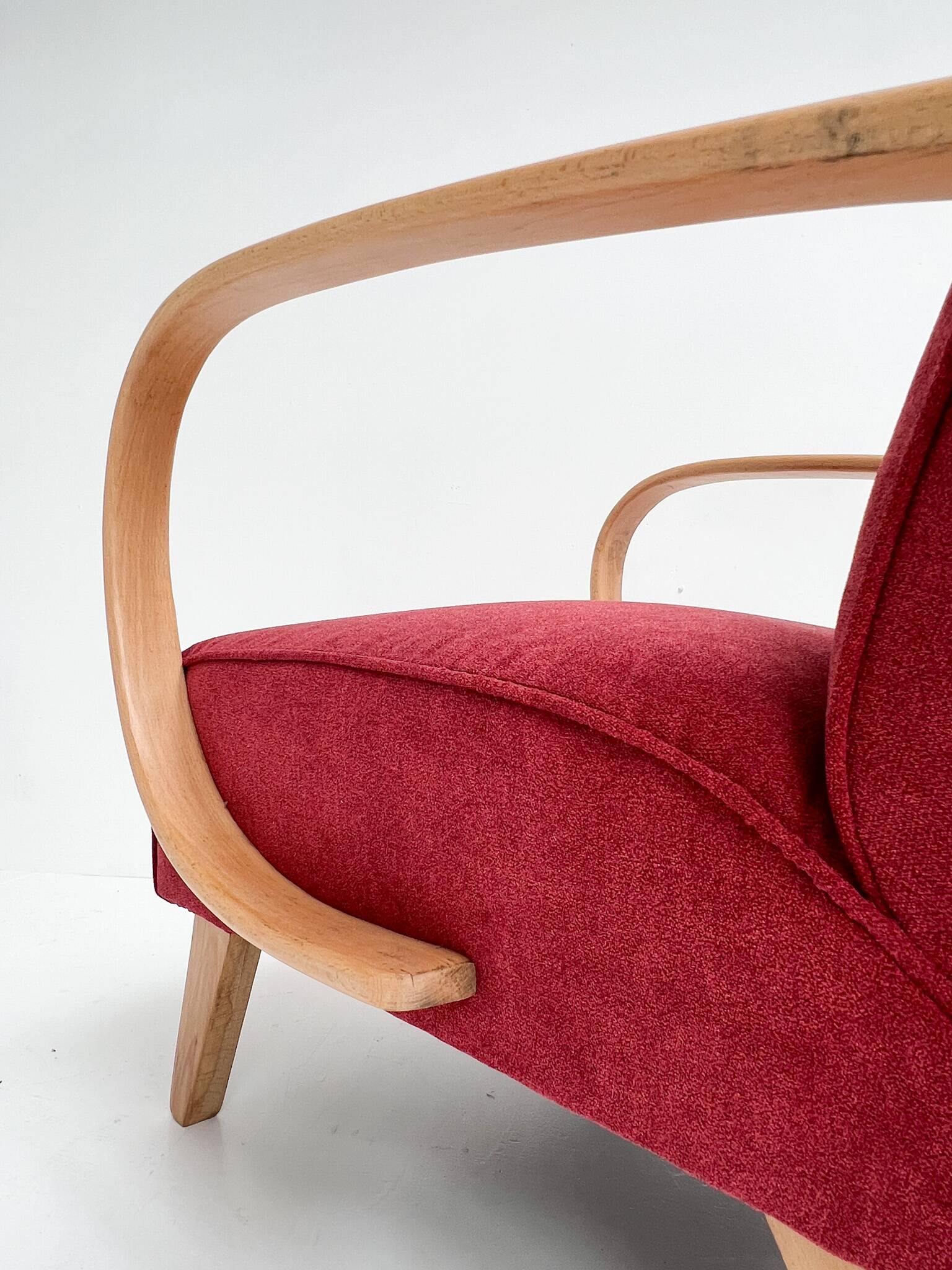 Renovated Jindrich Halabala armchair, 1950s