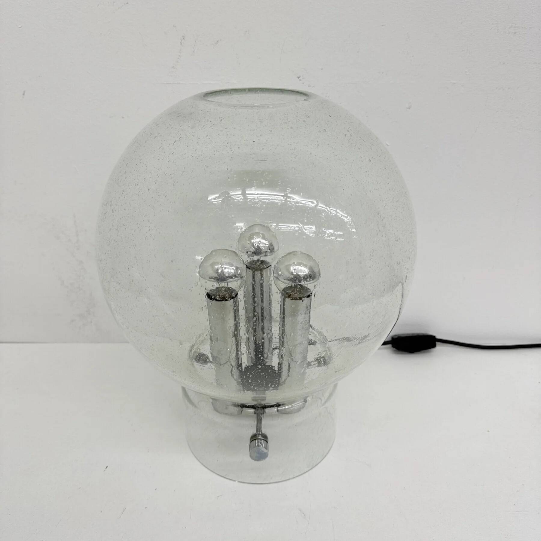 Limburg Glashütte glass table lamp, 1970s