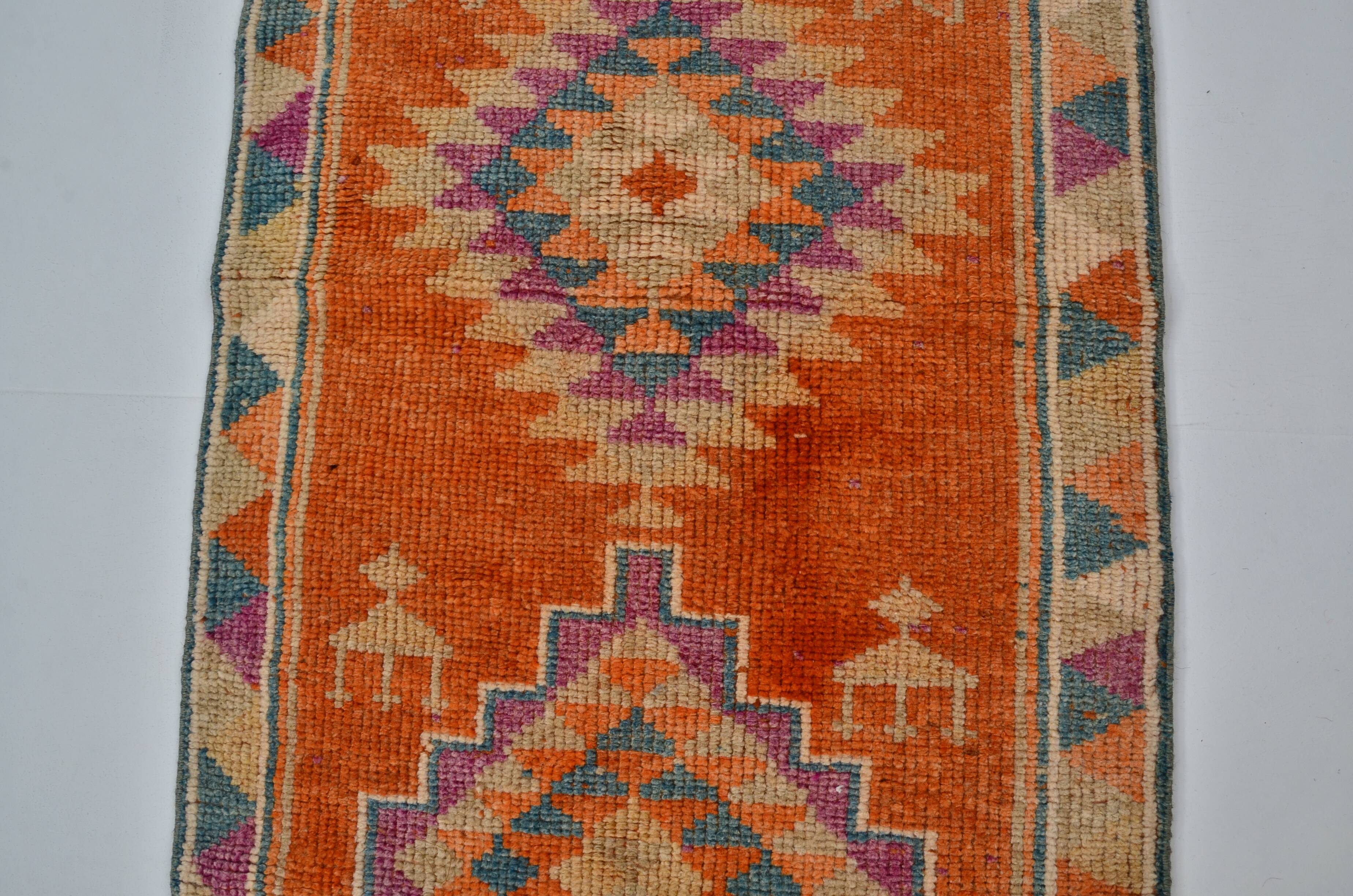 Orange Neutral Vintage Runner Rug sku 2113
