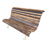 Cast iron and oak slatted garden bench