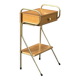60s wooden and gold metal bedside table