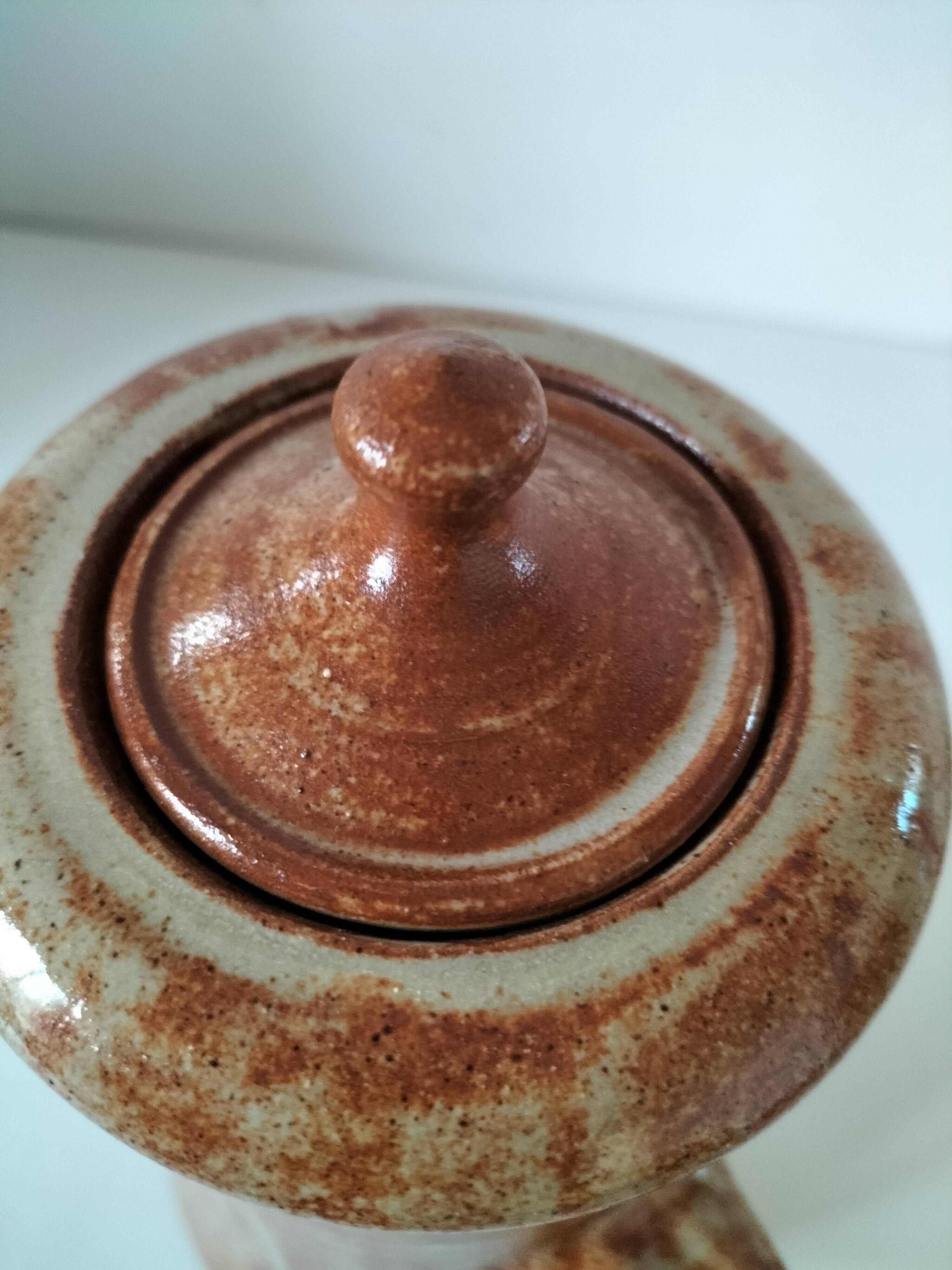 Stoneware coffee service signed Daniel Auger, Puisaye (Burgundy), 1970s