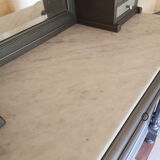 Commodity mirror year 1900 - 1920 Painted wood and white marble