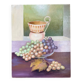 Tableau : nature morte au pichet et aux raisins
