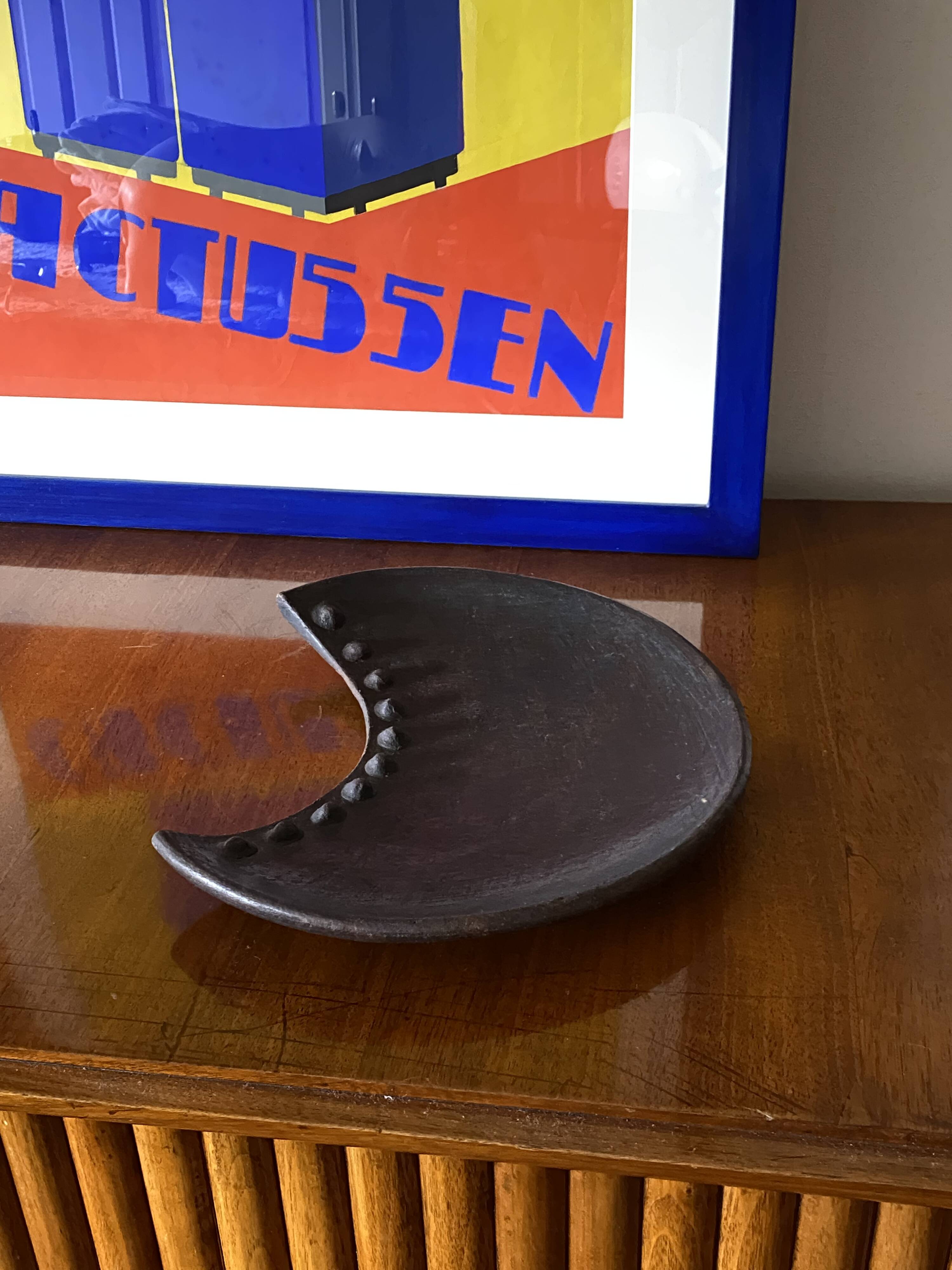 Organic modern wood tray / vide poche, France 1960s