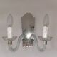 Wall applique, two-pointed glass chandelier, chiseled mirror and steel, 20th
