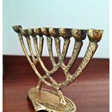 Bougeoir vintage en laiton wainberg m8534 israel menora 9