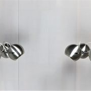 2 Vintage metal ball ceiling lamps 1960