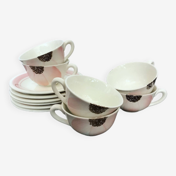 6 Gien coffee cups 40s-50s