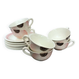 6 Gien coffee cups 40s-50s