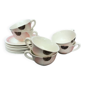 6 Gien coffee cups 40s-50s