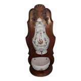 Fountain and washbasin moustier wood support carved, handmade