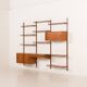 Danish mid century teak wall unit, 1960s