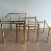 Set of 3 nesting brass tables