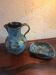 VALLAURIS ceramic carafe signed Alain MAUNIER and its bowl