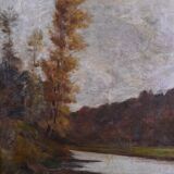 Golden wooden trumeau mirror, Louis XVI style – early 20th century