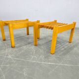 Set of Three Mid-Century Wooden Plant Stands, Czechoslovakia 1970s