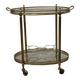 Rolling dessert trolley, brass service cart