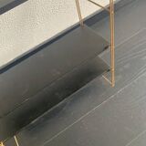 Vintage 1960 String wall shelf black and gold - 60 x 48 cm