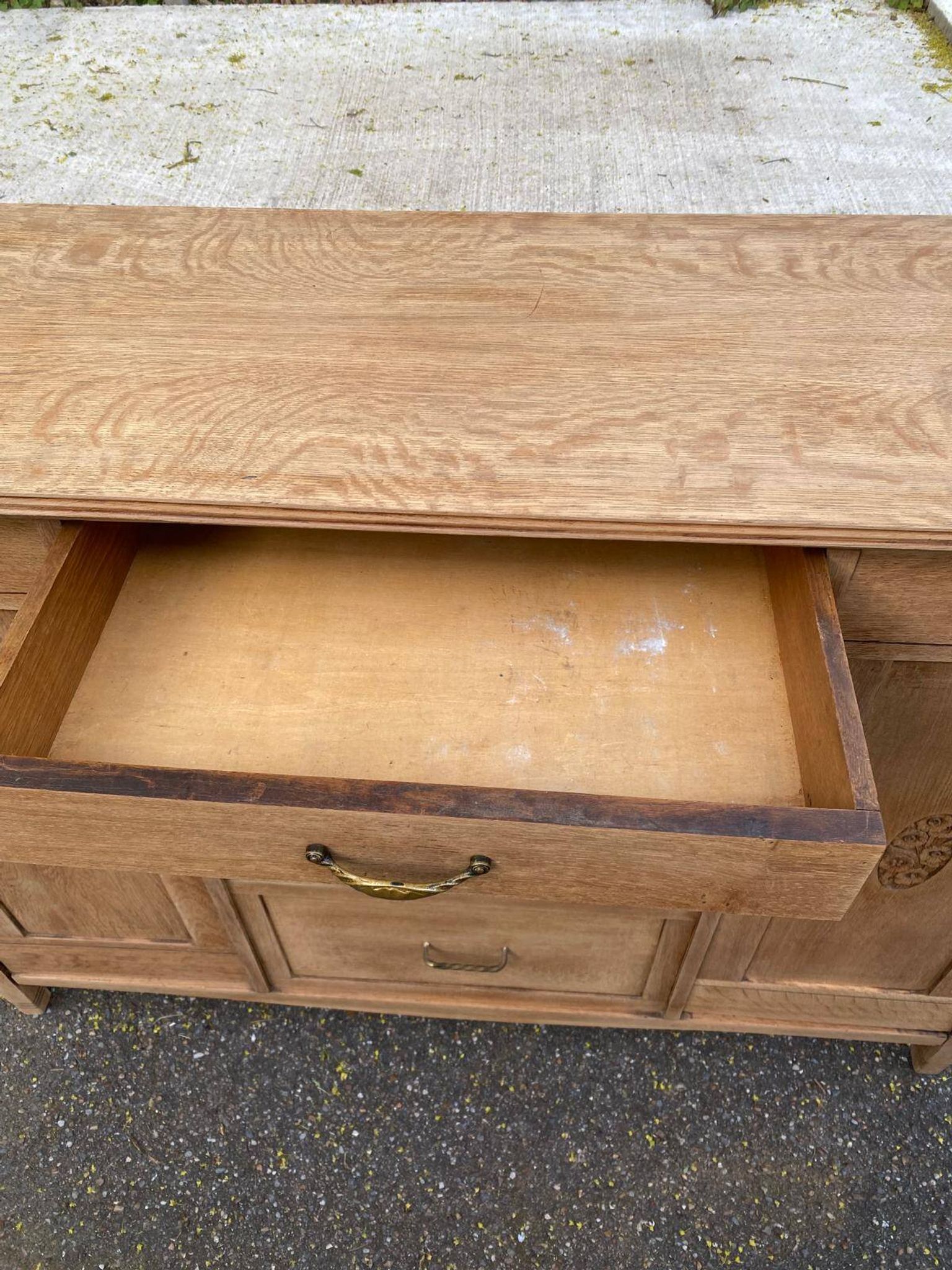 Renovated vintage Art Deco Parisian buffet in wood, 1940, 144cm.