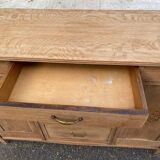 Renovated vintage Art Deco Parisian buffet in wood, 1940, 144cm.