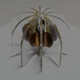 Beautiful Murano glass and brass table lamp, Italy 1950s