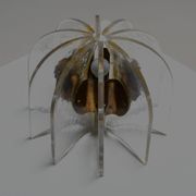 Beautiful Murano glass and brass table lamp, Italy 1950s