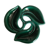 Dish vallauris green emerald three compartments