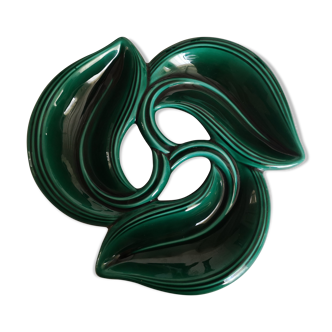 Dish vallauris green emerald three compartments