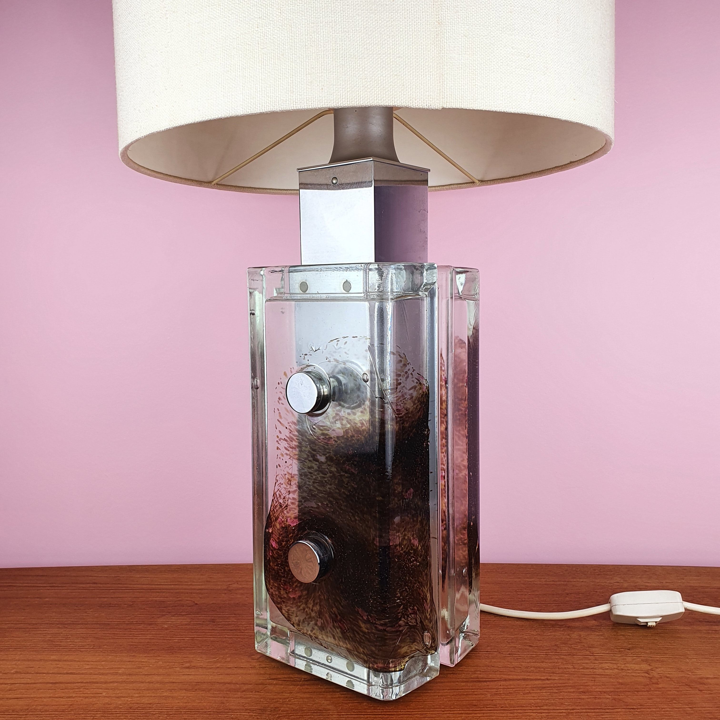 Glass Table Lamp by Helena Tynell for Limburg, 1960s