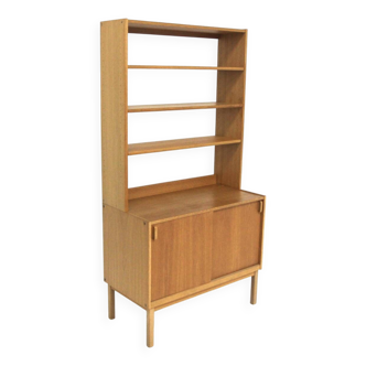 Bibliothèque scandinave en chêne, Bertil Fridhagen, Bodafors, Suède, 1960