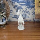 Figurine of a Slender Lipizzaner Horse in White Glazed Biscuit Porcelain