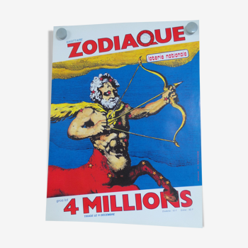 Original National Zodiac Lottery poster Sagittarius 1985