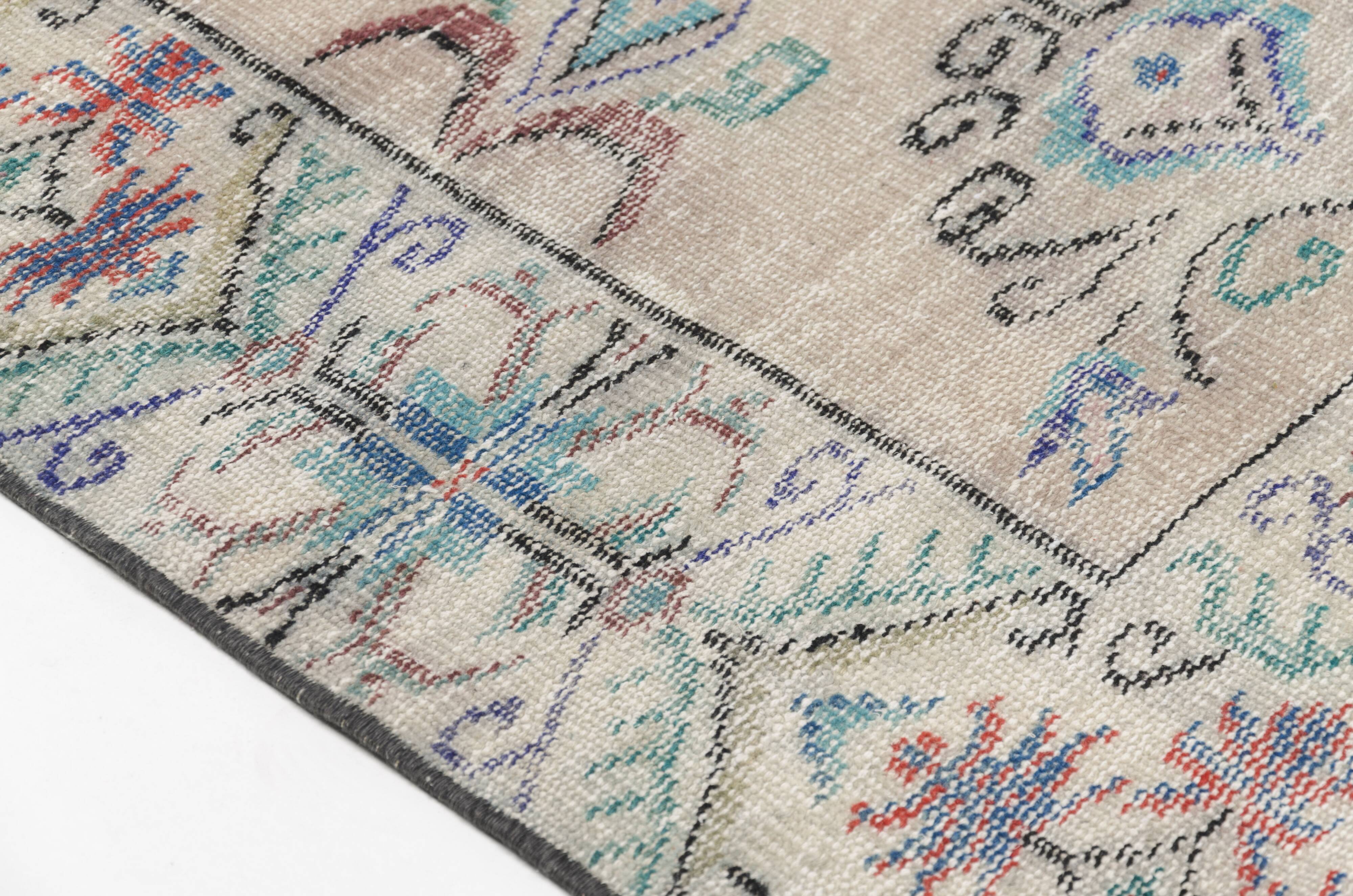 Flower Design Oushak Carpet