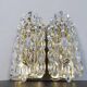 Modern mid-century crystal wall sconces in the shape of a drop by Orrefors by Carl Fagerlund.