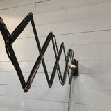 XL black scissor lamp from PeHaWe Leuchten Dresden, German 1940s