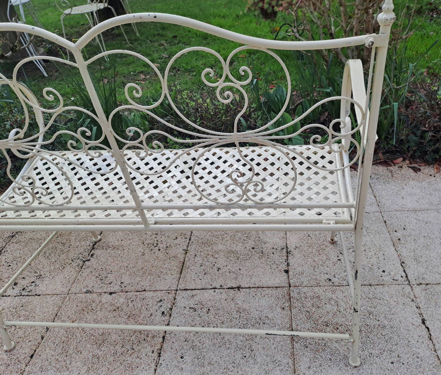 Wrought iron garden bench