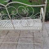 Wrought iron garden bench