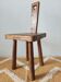 Brutalist stool with backrest in solid oak, origin Netherlands