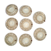 Coffee Cups + Saucers Fine Porcelain Bavaria White and Vintage Gold 50/60