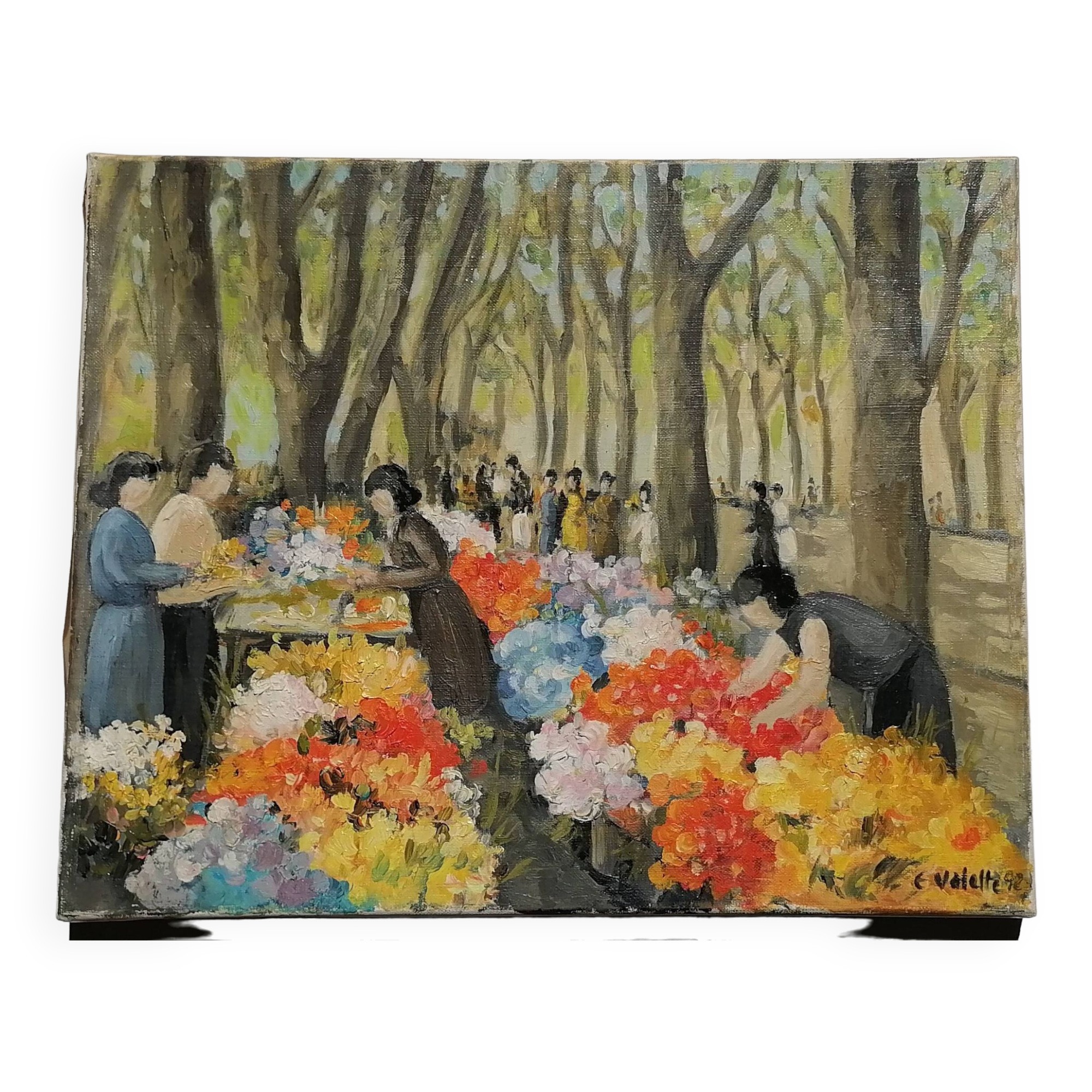 Painting "the flower market" by Béziers