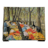 Painting "the flower market" by Béziers