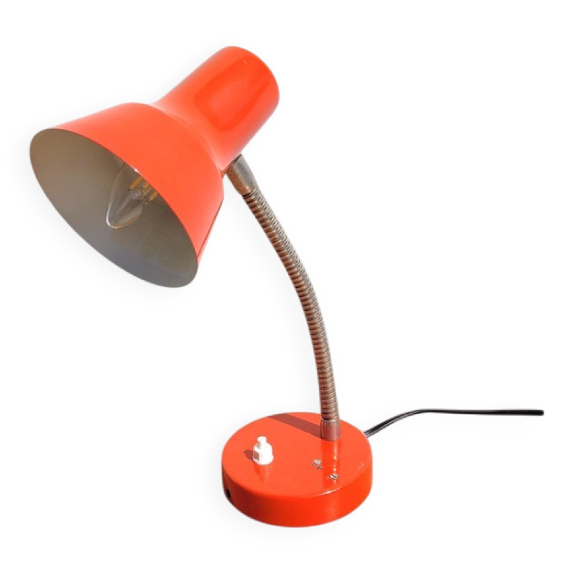 Revised 1970s orange vintage adjustable lamp