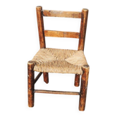 Ancienne Chaise Paillée Pour Enfant