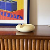 Cendrier en céramique crème Space Age, Sicart Italie années 1970