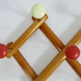 Wall coat rack, accordion, 8 hooks, 50s-60s