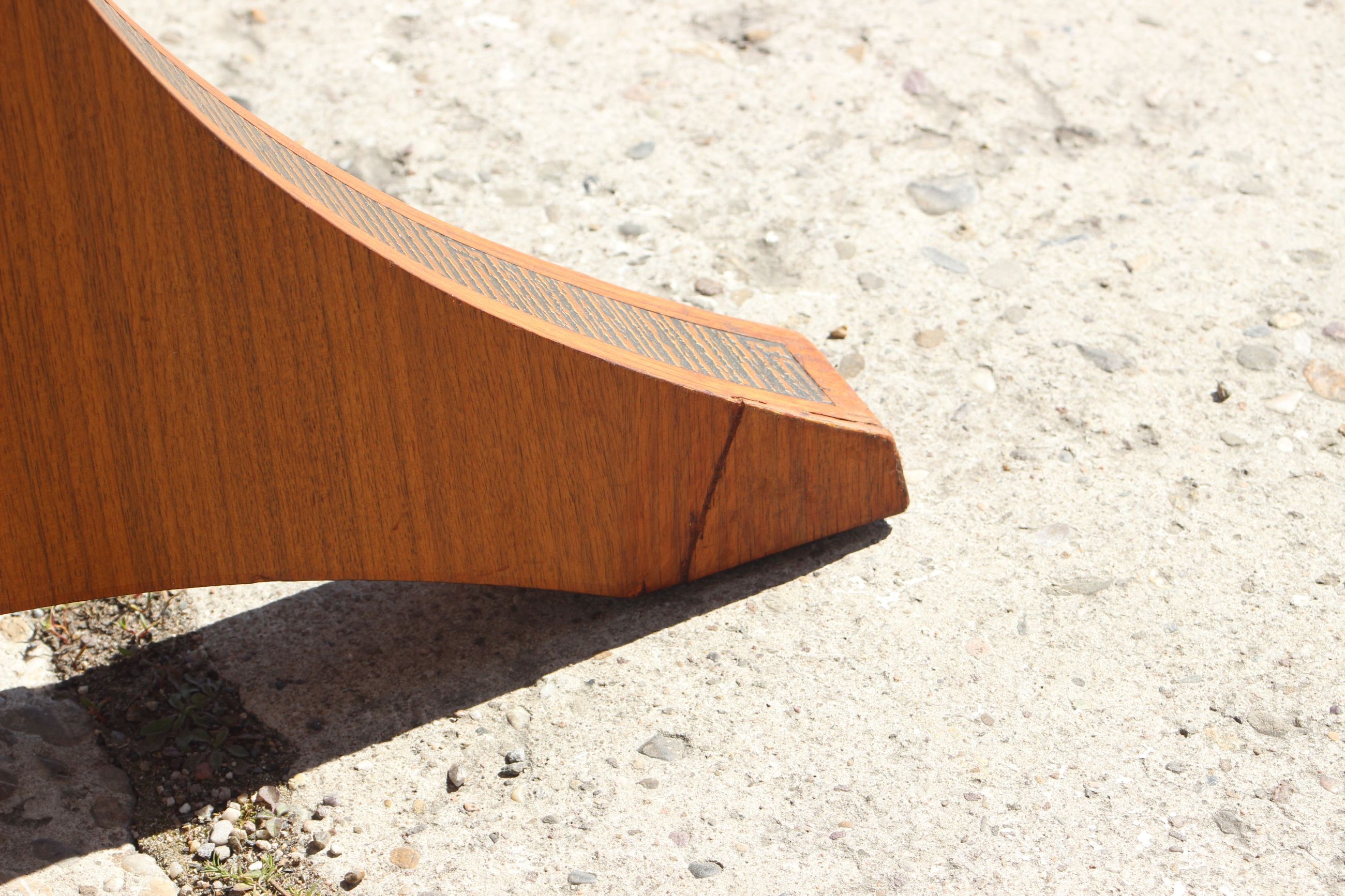 Adjustable dining room table adjustable in teck and copper, denmark, 1950