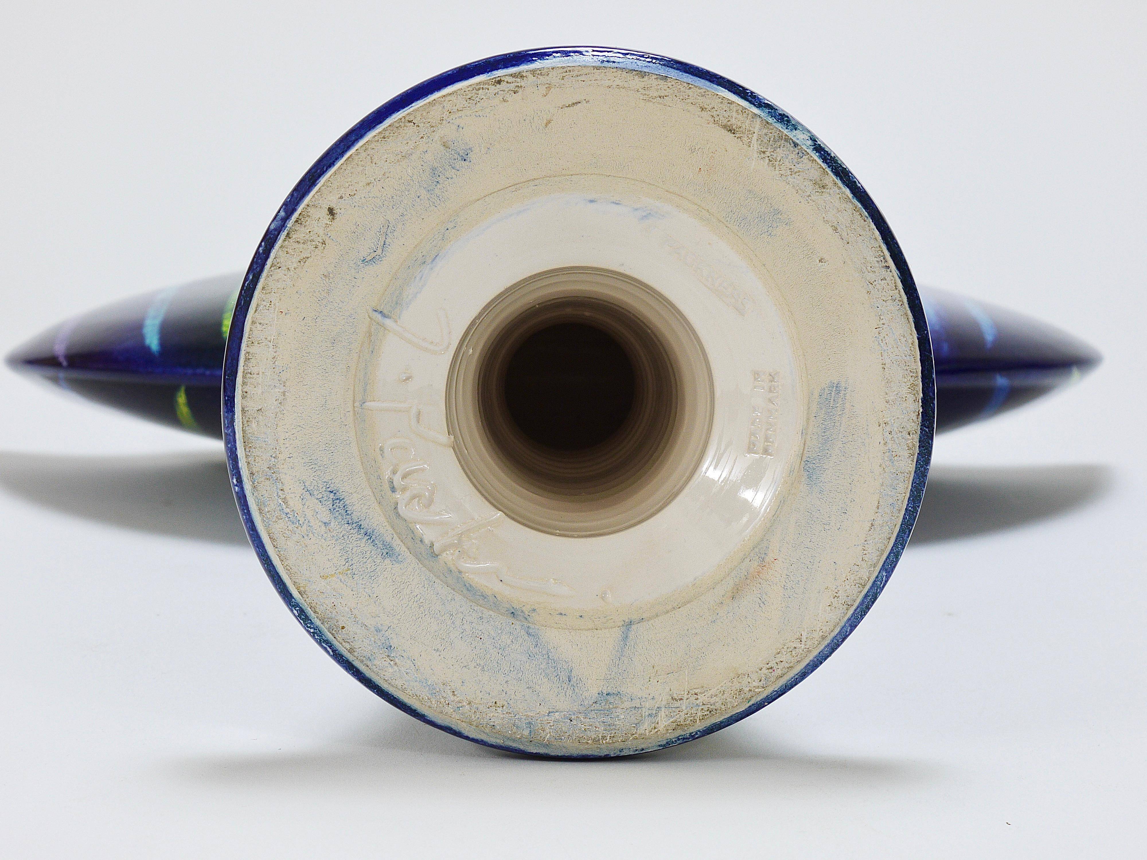 Large Postmodern Ceramic Vase by Jesper Packness, Memphis Style, Denmark