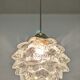 Glass and brass flower pendant lamp in art deco style
